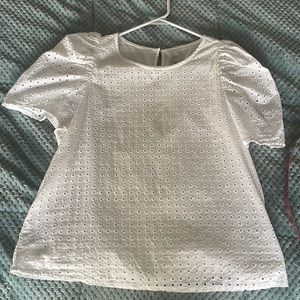 White eyelet shirt